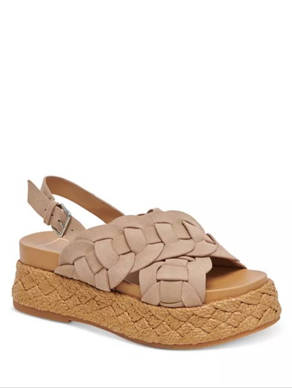 Dolce Vita Winder Basketweave Slingback Espadrille Platform Sandals 9.5 Tan